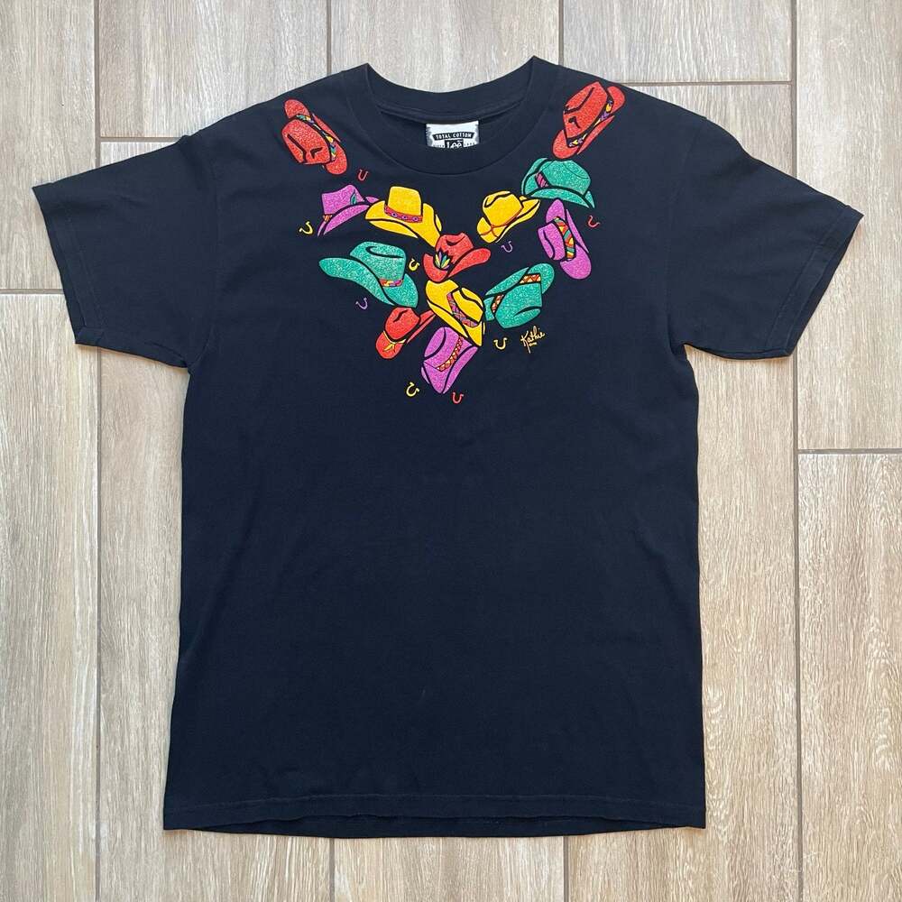 Vintage Lee 1992 Cowboy Hats Graphic T Shirt Mens M Single Stitch Western